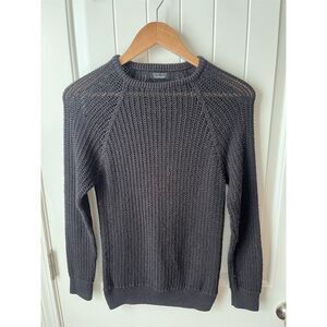 Zara Man Black Loose Knit Pullover Sweater Men's Size S Casual